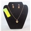 Image 1 : NEW SET OF HEART SHAPED PENDANT GP NECKLACE AND