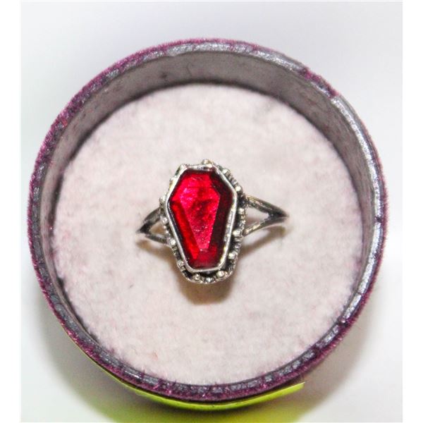 NEW MEN’S SKULL BAT RING VAMPIRE COFFIN BIKER