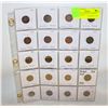 Image 1 : SHEET OF 20 AMERICAN INDIAN HEAD PENNIES