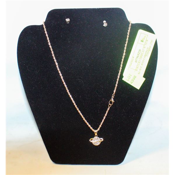NEW  JEWELRY DISPLAY W/ NEW NECKLACE AND EARRINGS