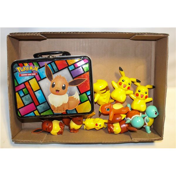 TIN LUNCH BOX WITH POKEMON TOYS