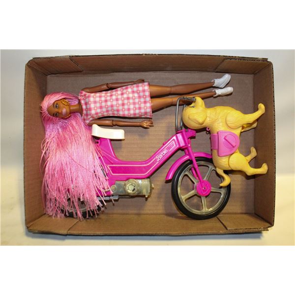 BARBIE DOLL WITH PINK BRAIDS, PINK