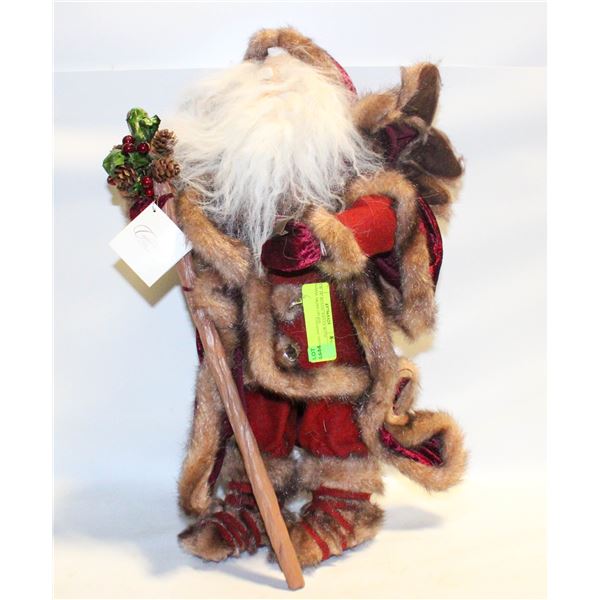 NEW 18" RUSTIC SANTA WITH ANIMAL SKINS ON HIS
