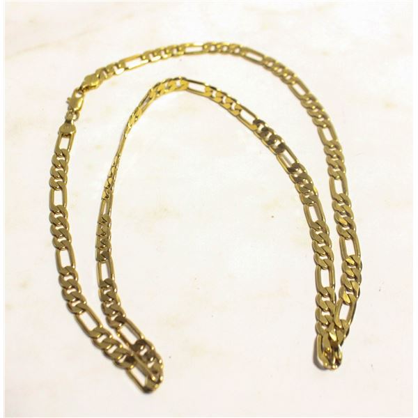 FIGARO CHAIN NECKLACE MENS 24" LOBSTER CLASP
