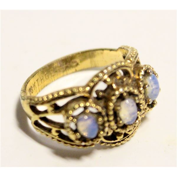 18K THGE OPAL FILLIGREE RING SIZE 6.5