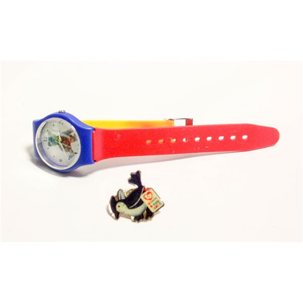 NEW BEANIE BABY WATCH , LAPEL PIN