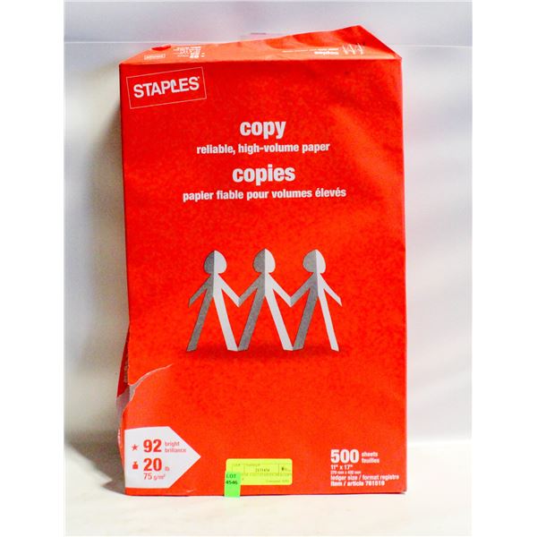 REAM OF 11X17 STAPLES 20LB COPY PAPER