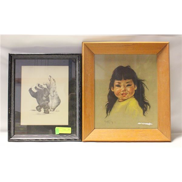 PAIR OF INDIGENOUS FRAMED WALL HANGINGS