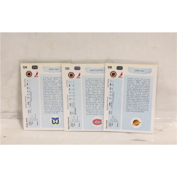 YOUNG GUNS BOBBY HOLIK, MARK PEDERSON, GERRY VALK