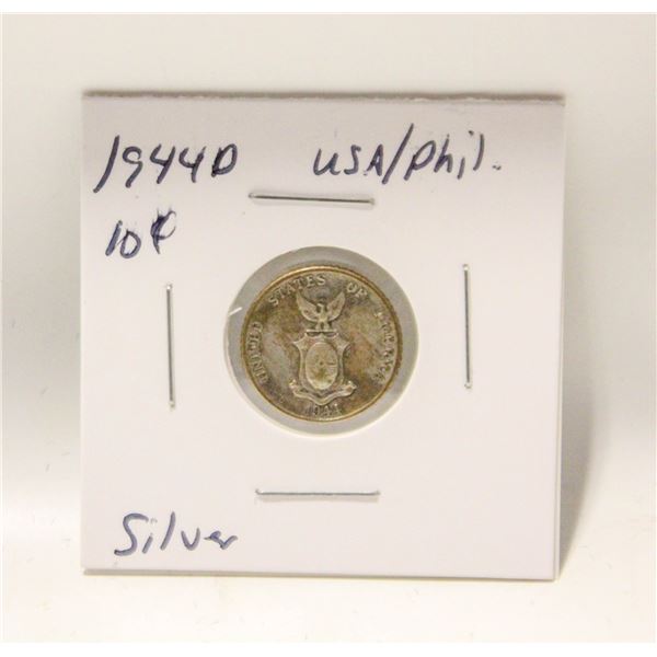 1944 SILVER UNITED STATES OF AMERICA 10 CENTAVOS