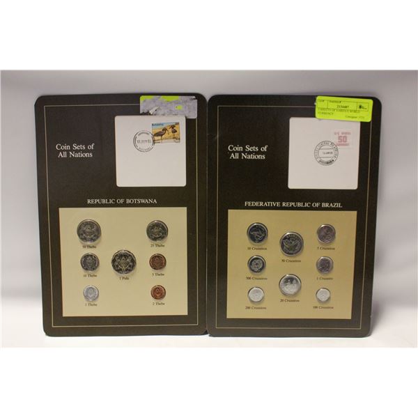 2 SHEETS OF VARIOUS WORLD CURRENCY