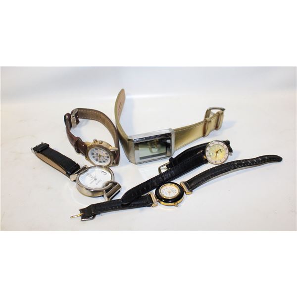 5 LADIES LEATHER STRAP WATCHES