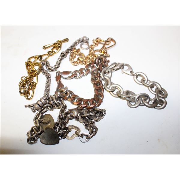 7 CHAIN LINK METAL BRACELTS
