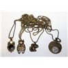 Image 1 : 4 HANDMADE BRONZE TONE NECKLACES WITH PENDANTS