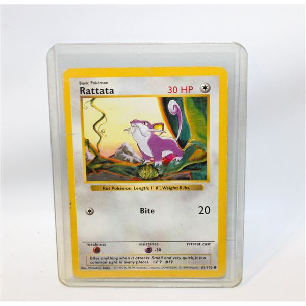 RATTATA SHADOWLESS BASE SET 1999 61/102 CARD