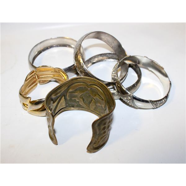 6 LARGE SIZE METAL BRACELTS