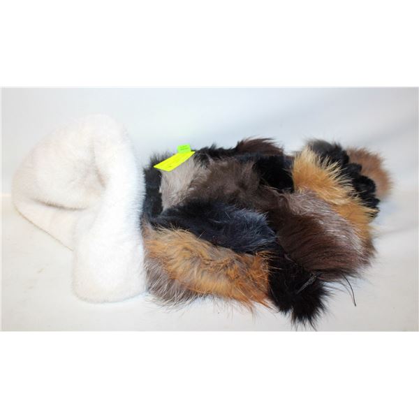 AUTHENTIC 3FT FUR SCARF & WHITE FUR FAUX