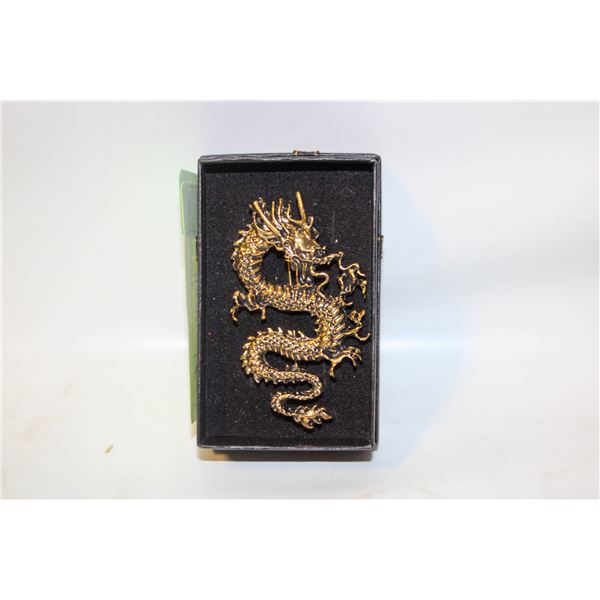 NEW DRAGON BROOCH GOLD TONE 1.5’’X2.24’’