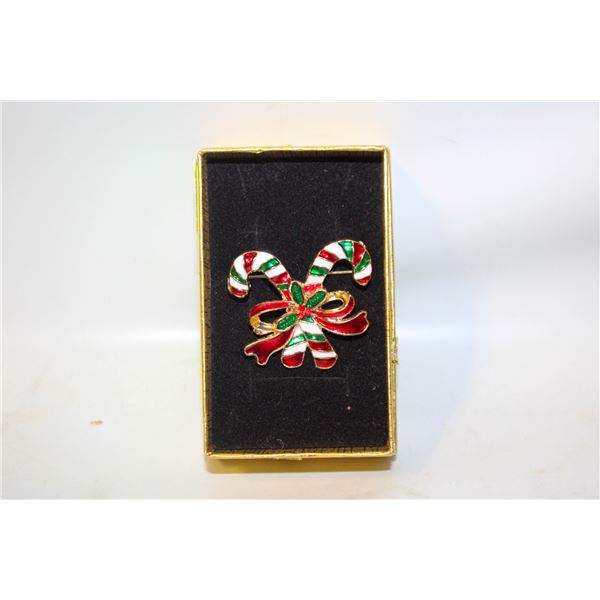 NEW ENAMEL FILLED CHRISTMAS CANDYCANE
