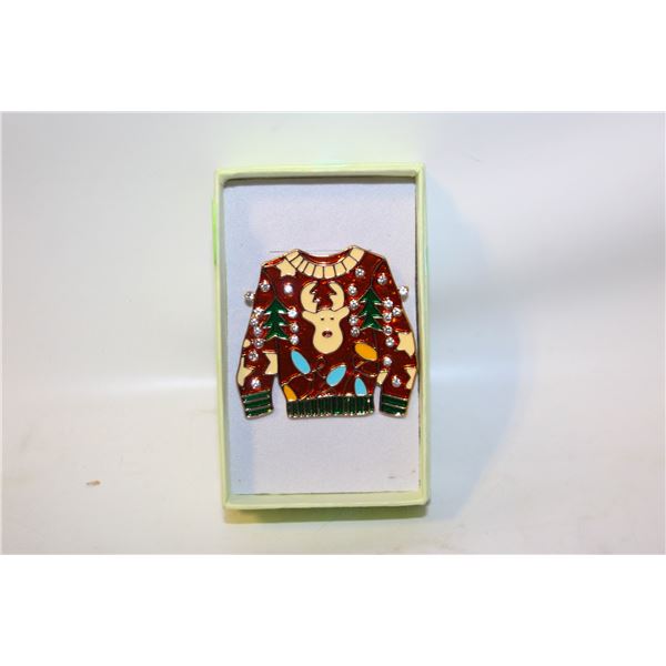 NEW CHRISTMAS SWEATER BROOCH ENAMEL,