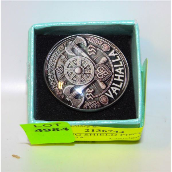 NEW VIKING SHIELD PIN VALHALLA 2D 1.18’’X1.18’’