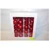 Image 1 : NEW 42 PIECE RED XMAS BALL SET,VARIOUS SIZES