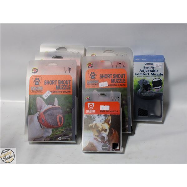 FLAT OF NEW ASSORTED DOG MUZZLES