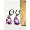 Image 1 : 28)  PEAR SHAPED PINK/PURPLE SWAROVSKI