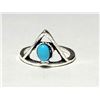Image 1 : 24)  SILVER TONE WITH OVAL TURQUOISE ACCENT