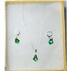 Image 1 : 10)  SET OF BLUE/GREEN SWAROVSKI CRYSTAL