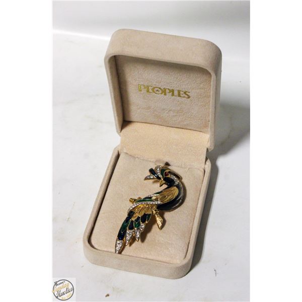 VTG SIGNED D'ORLAN BIRD OF PARADISE BROOCH