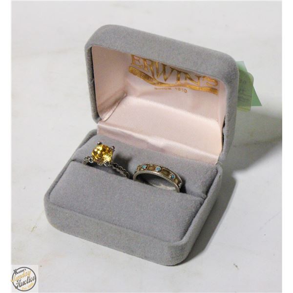 2 "925" STER SILVER RINGS-TOTAL WEIGHT-5.43 GRAMS