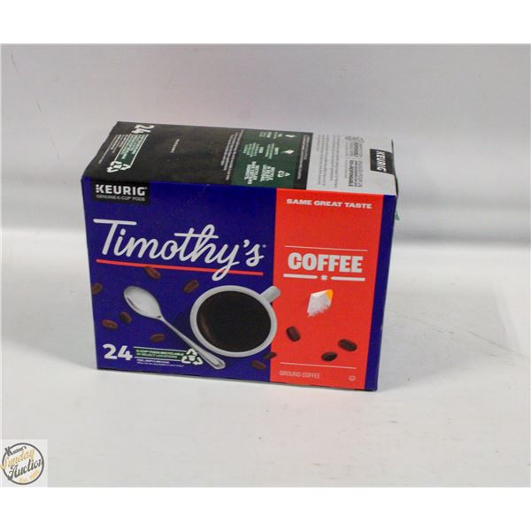 KEURIG TIMOTHY'S GROUND COFFEE 24 PODS