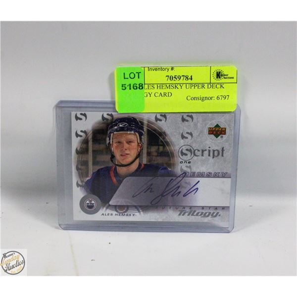 2003 ALES HEMSKY UPPER DECK TRILOGY CARD