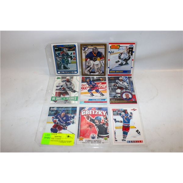 SHEET OF NHL CARDS GRETZKY/MESSIER/FUHR/RANFORD