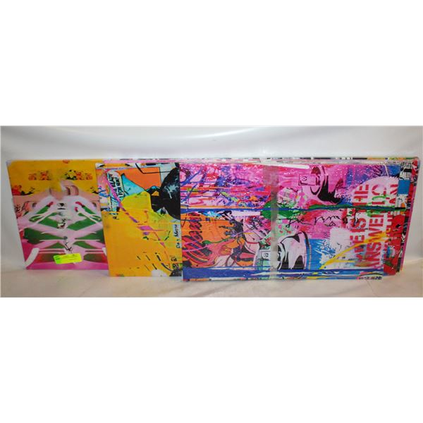 BANKSY CANVAS WALL HANGING 5 PCS NEW