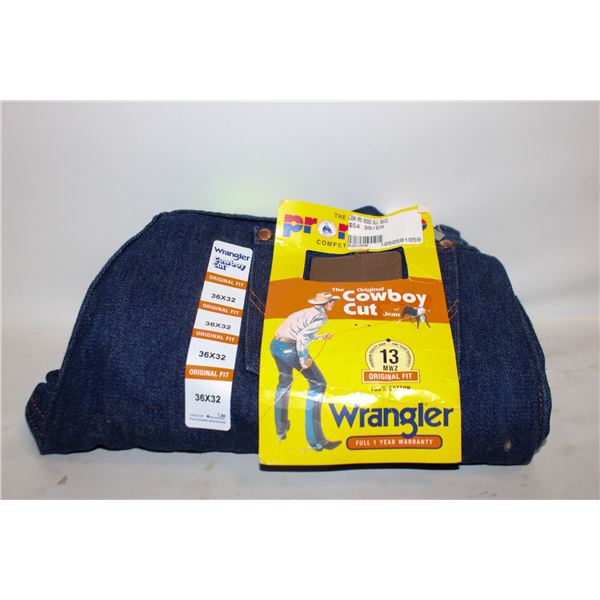 NEW MENS 36X32  WRANGLER COWBOY CUT