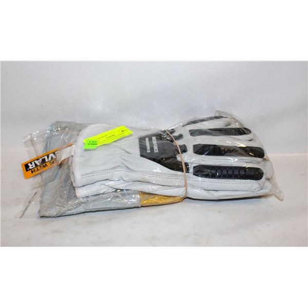 LARGE INSULATED LEATHER GLOVES TOGETHER-ESTATE