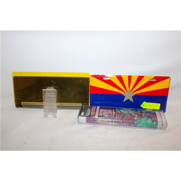 SUNBLOCK VISOR & ARIZONA LICENSE PLATE +