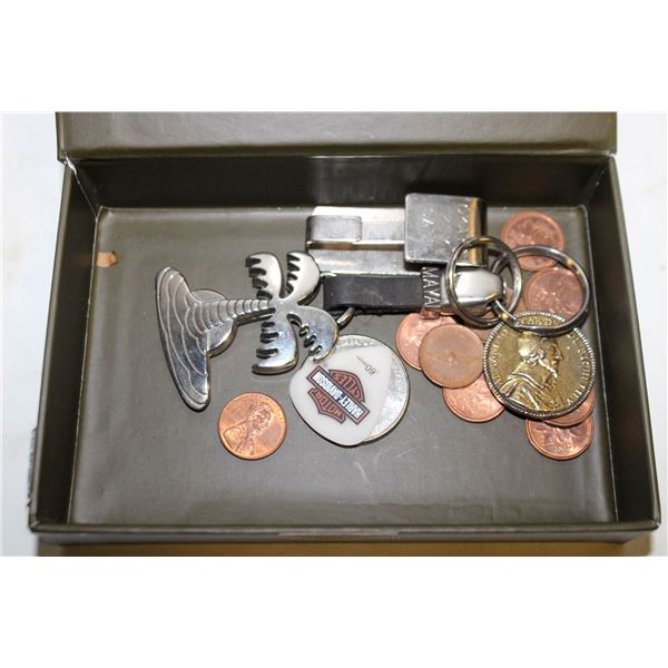BOX OF COINS & ASSTD