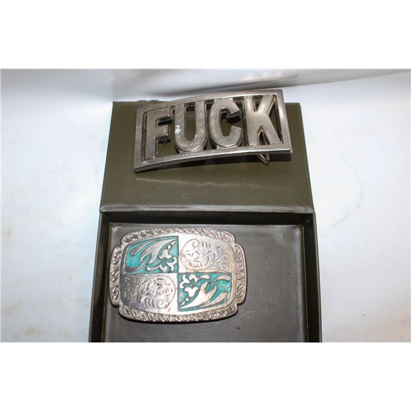 2 LARGE BELT BUCKLES