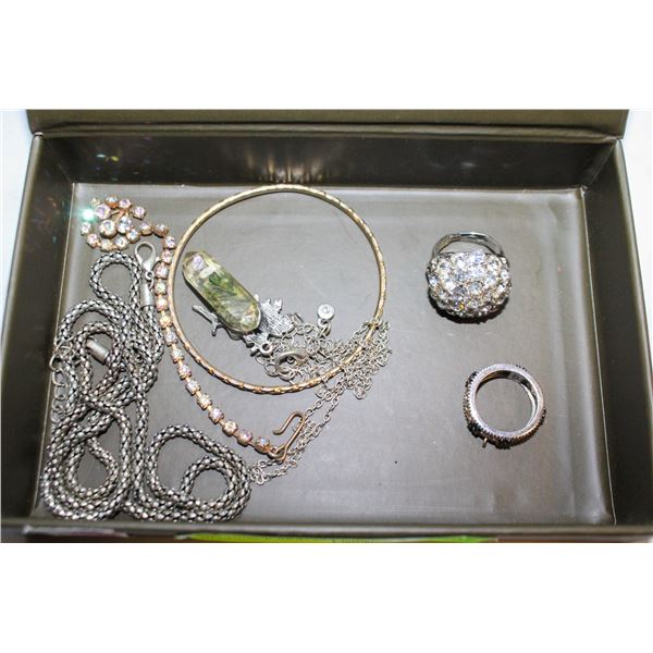 JEWELRY - NECKLACE,BRACELET,BANGEL & 2 RINGS