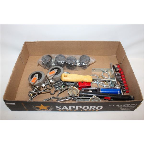 SPARK LIGHTERS, CASTER WHEELS, SOCKETS,RATCHET,
