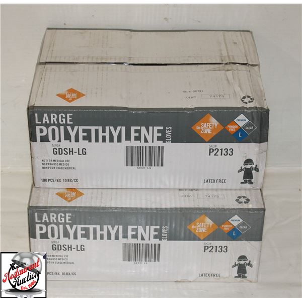 2 CASES OF THE SAFTEY ZONE LARGE POLYETHYLENE