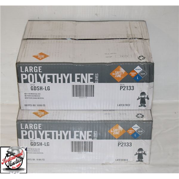 2 CASES OF THE SAFTEY ZONE LARGE POLYETHYLENE