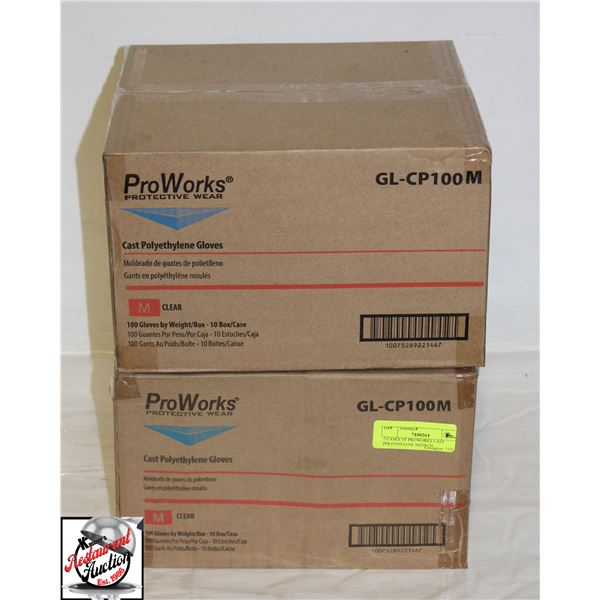 2 CASES OF PROWORKS CAST POLETHYLENE MEDIUM