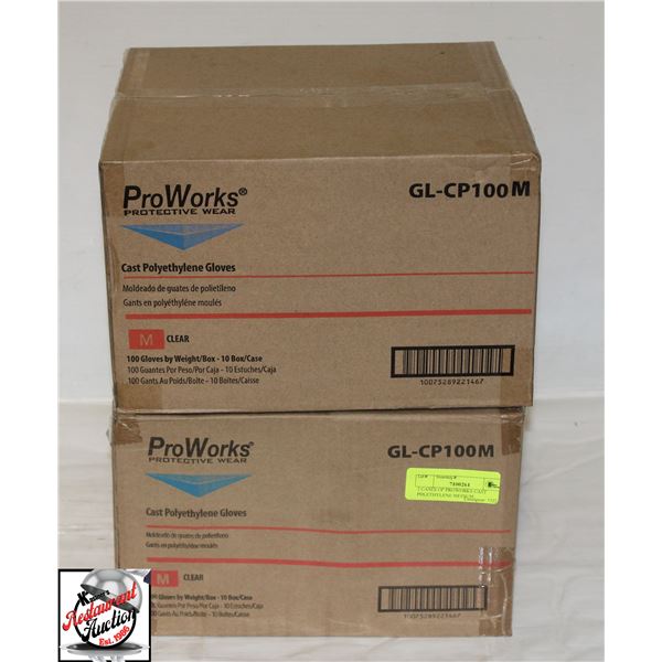 2 CASES OF PROWORKS CAST POLETHYLENE MEDIUM