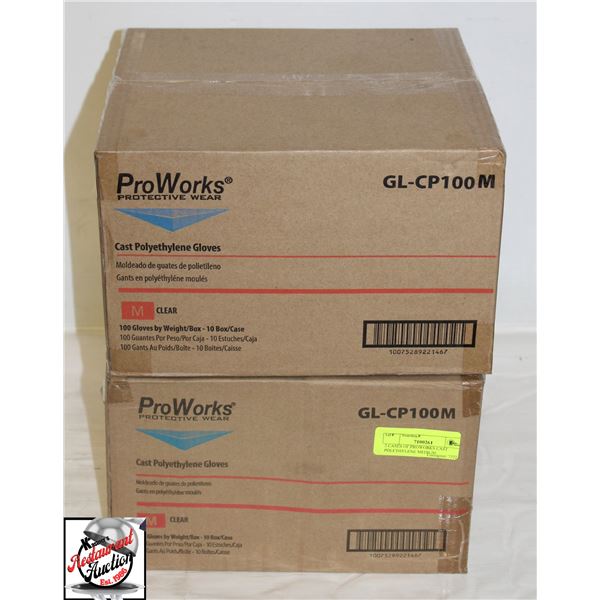2 CASES OF PROWORKS CAST POLETHYLENE MEDIUM