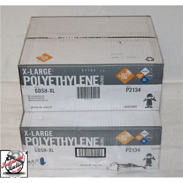 2 CASES OF THE SAFTEY ZONE X-LARGE POLYETHYLENE