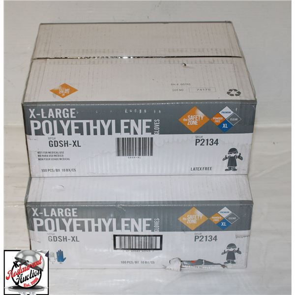 2 CASES OF THE SAFTEY ZONE X-LARGE POLYETHYLENE